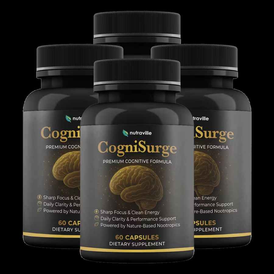4 Bottles of CogniSurge brain health capsules